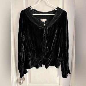 Faded Glory Black Crushed Velvet Long Sleeve Women’s Size 12/14
